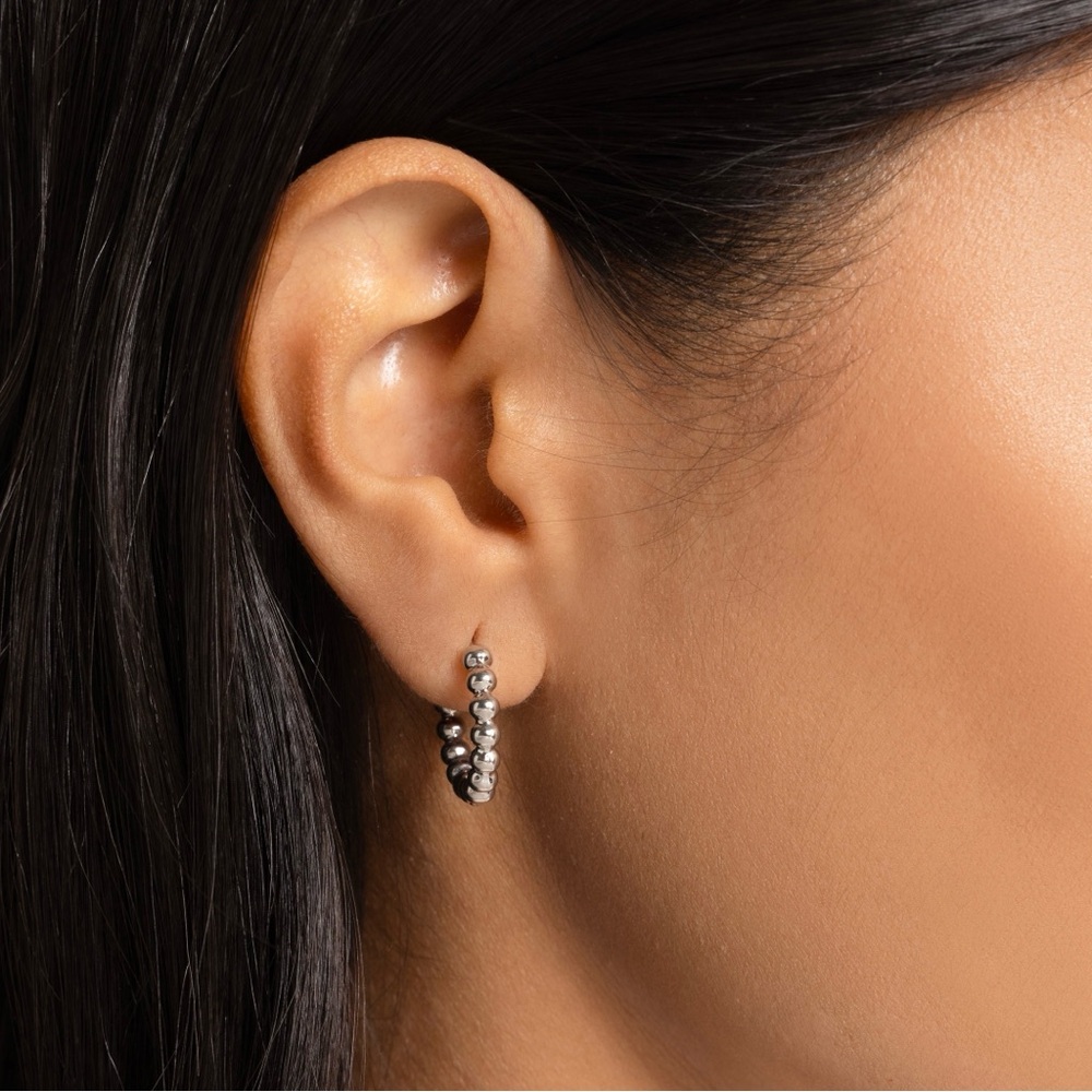 Silver Hinge Hoop Earrings
